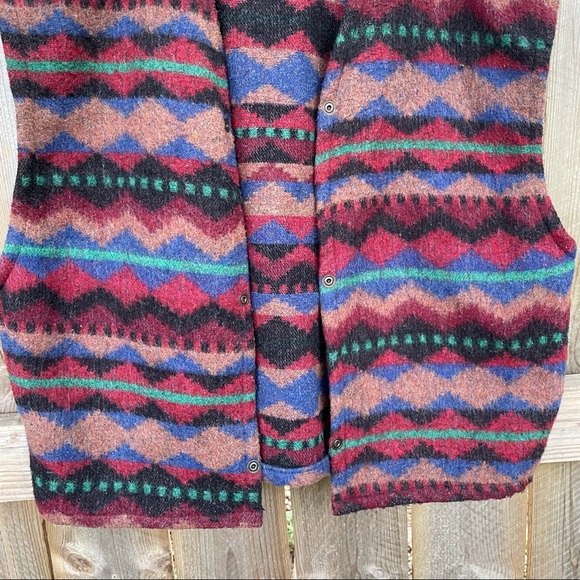 ID Wear vest Aztec southwestern large boho Wool Blend - Picture 4 of 8